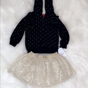 Babies Skirt and Hooded Zip Up Top